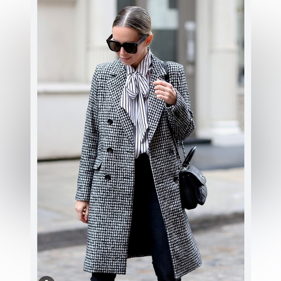 The Kooples - Mark Graphic Houndstooth wool coat - Picture 2 of 14